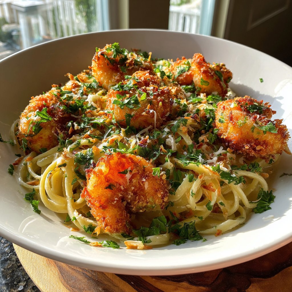 Coconut Shrimp Linguine Delight
