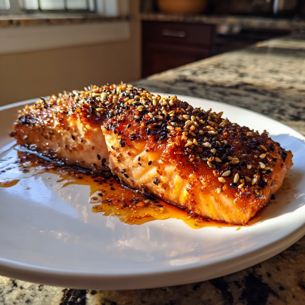 Grilled Salmon with Sesame Seeds