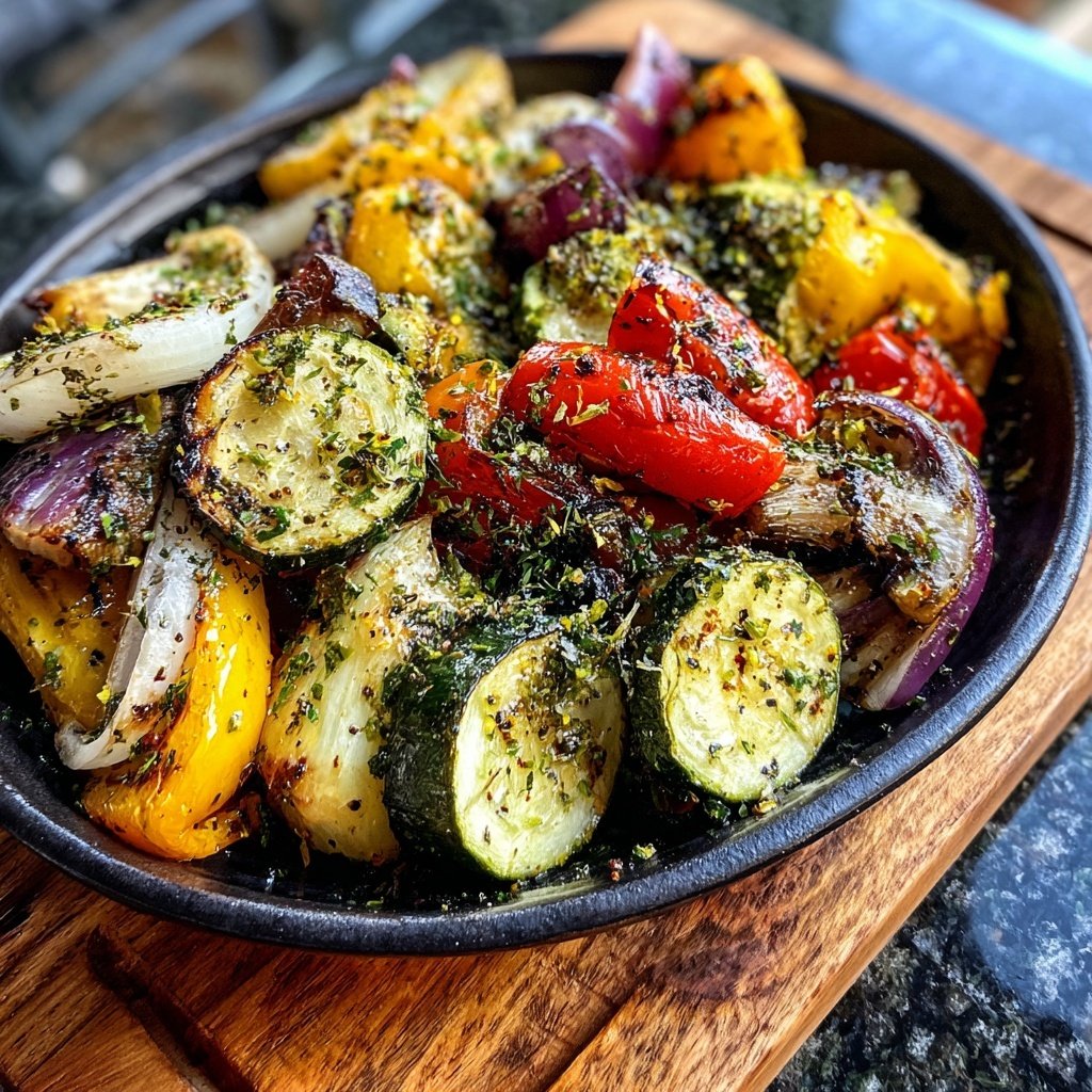 Healthy Lemon Herb Grilled Veggies